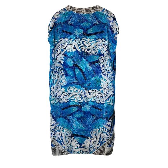 Gottex Swimsuit Beach Cover Up Felicity Size S 100% Silk Blue Longline - Picture 6 of 8